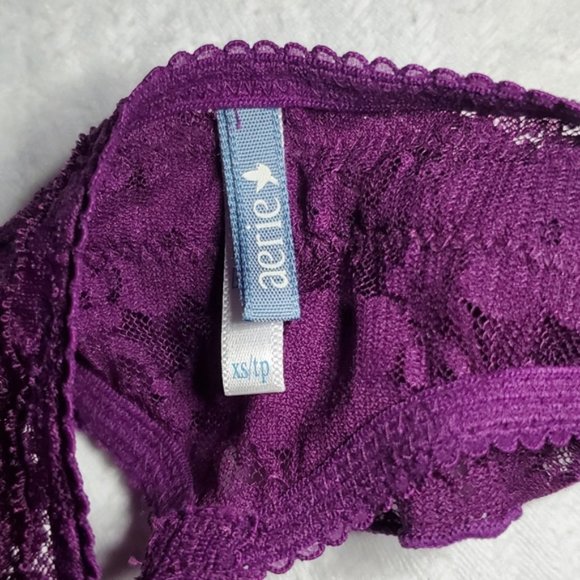 Aerie Lace Flutter Skirt Trim Sexy Lengerie Thongs- low rise- Size XS - Picture 4 of 6